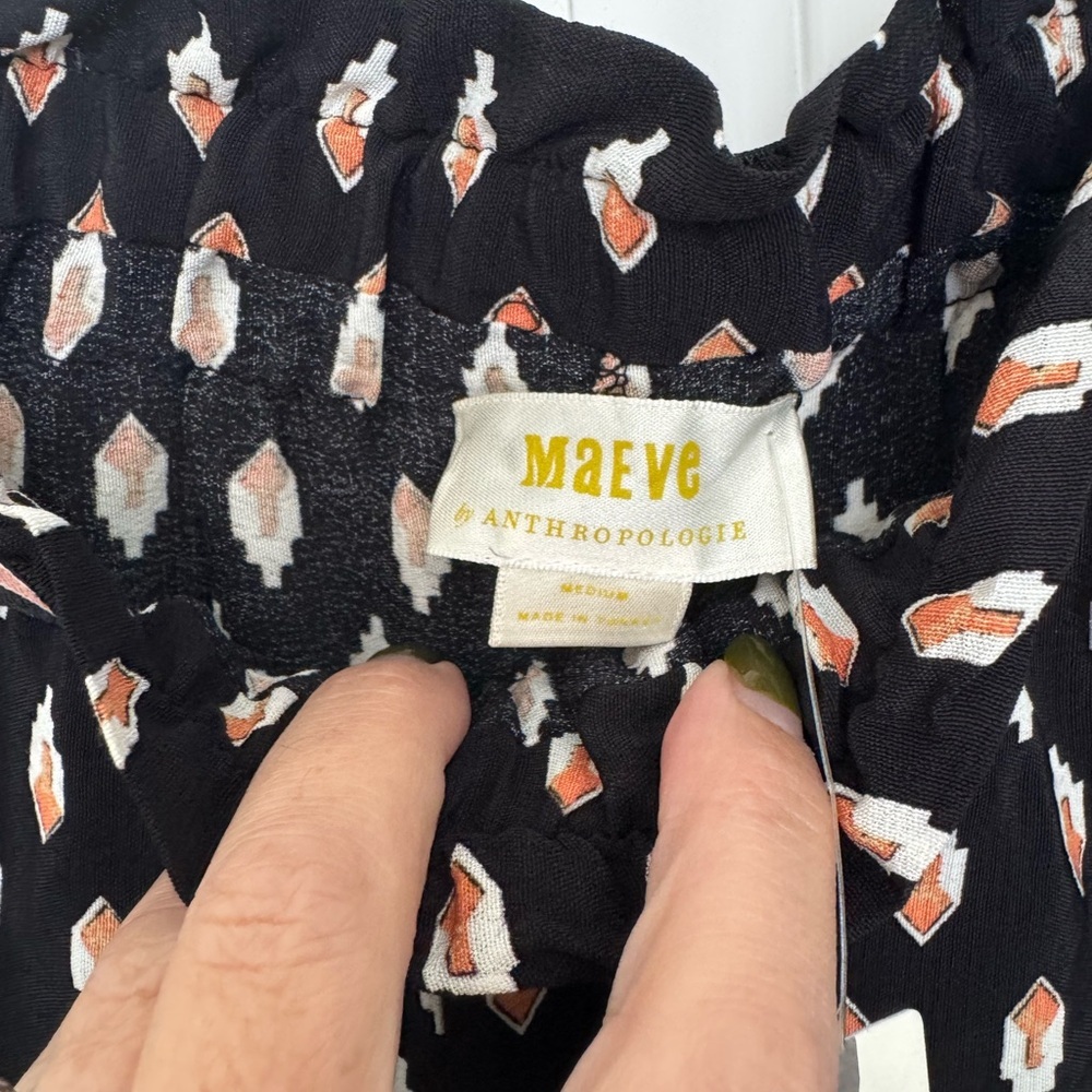 NWT Maeve Black Patterned Pants - Picture 2 of 4